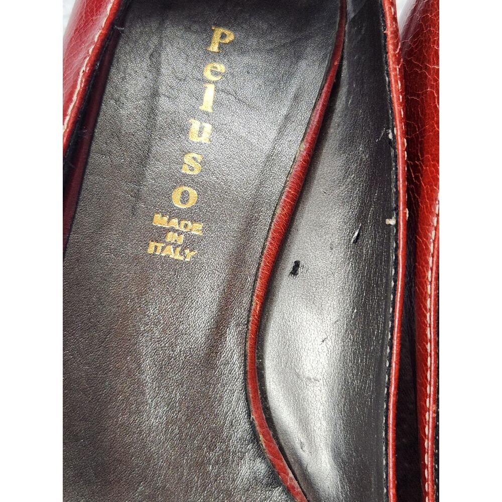 Peluso heels sz 38 made in Italy red pointed-toe pumps dress shoes - Picture 12 of 13